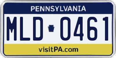 PA license plate MLD0461