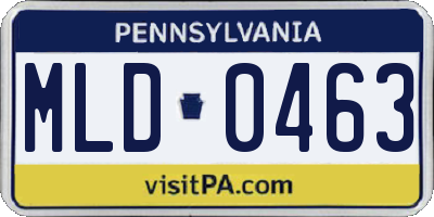 PA license plate MLD0463