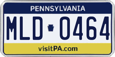 PA license plate MLD0464