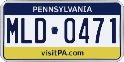 PA license plate MLD0471