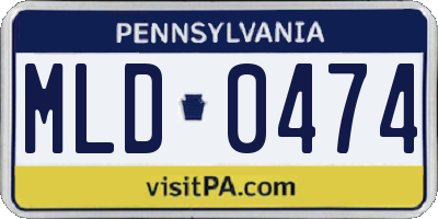 PA license plate MLD0474