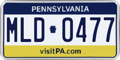 PA license plate MLD0477
