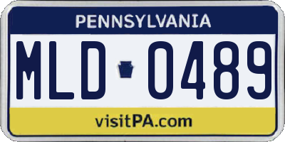 PA license plate MLD0489