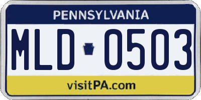 PA license plate MLD0503