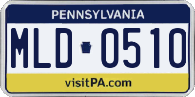 PA license plate MLD0510
