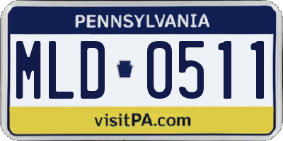 PA license plate MLD0511