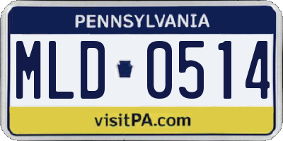 PA license plate MLD0514