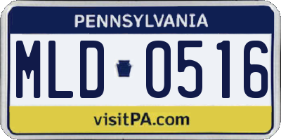 PA license plate MLD0516