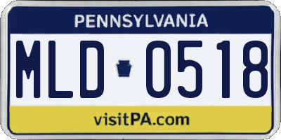 PA license plate MLD0518
