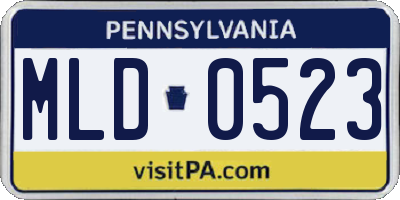 PA license plate MLD0523