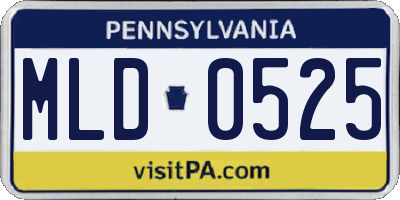 PA license plate MLD0525