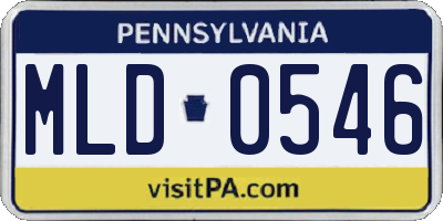 PA license plate MLD0546