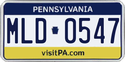 PA license plate MLD0547