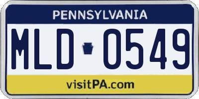 PA license plate MLD0549