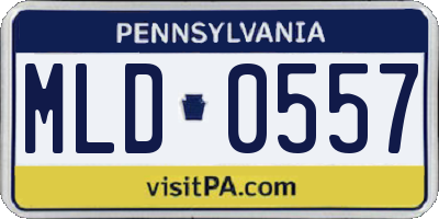 PA license plate MLD0557