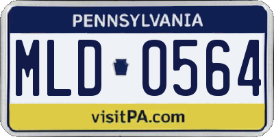 PA license plate MLD0564