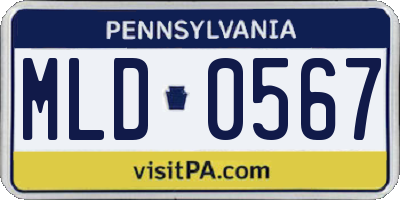PA license plate MLD0567