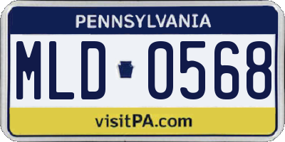 PA license plate MLD0568