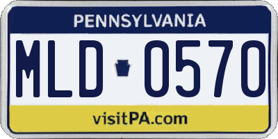 PA license plate MLD0570
