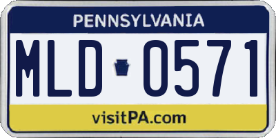 PA license plate MLD0571