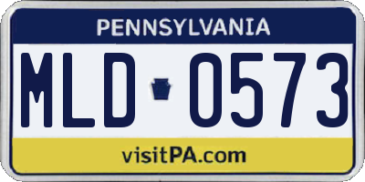 PA license plate MLD0573