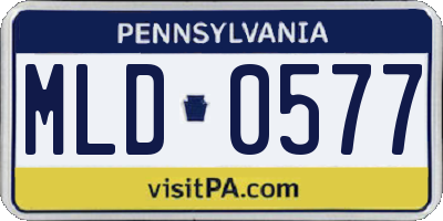 PA license plate MLD0577