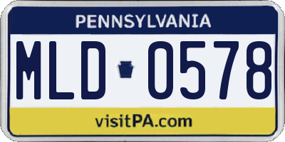 PA license plate MLD0578