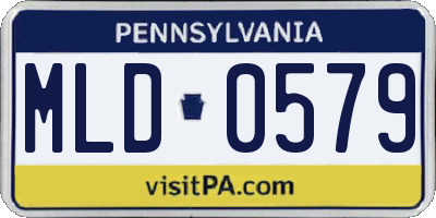 PA license plate MLD0579