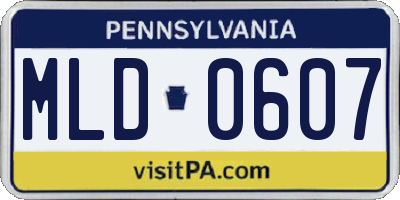 PA license plate MLD0607