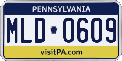 PA license plate MLD0609
