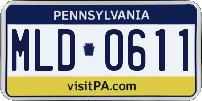 PA license plate MLD0611