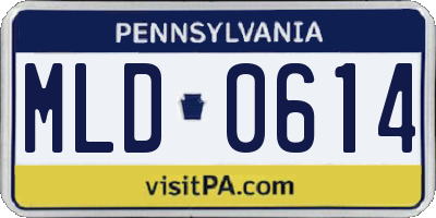 PA license plate MLD0614
