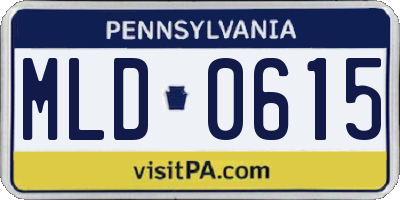 PA license plate MLD0615