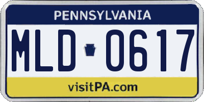PA license plate MLD0617