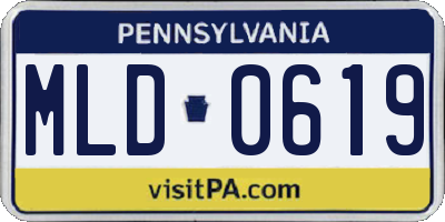 PA license plate MLD0619