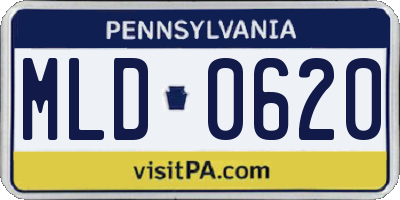 PA license plate MLD0620
