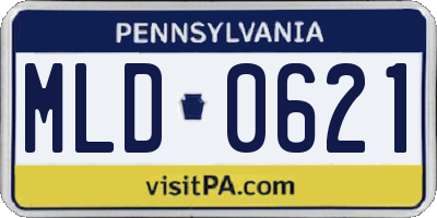 PA license plate MLD0621