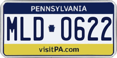 PA license plate MLD0622