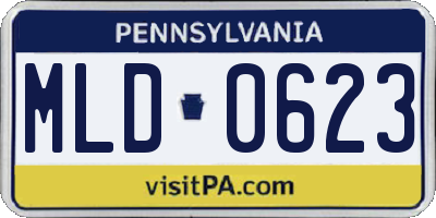 PA license plate MLD0623