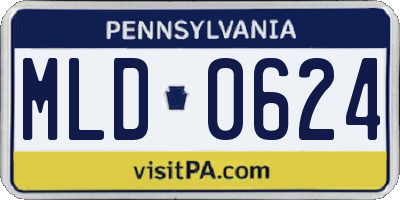 PA license plate MLD0624