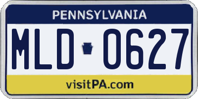 PA license plate MLD0627