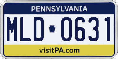PA license plate MLD0631