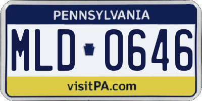 PA license plate MLD0646