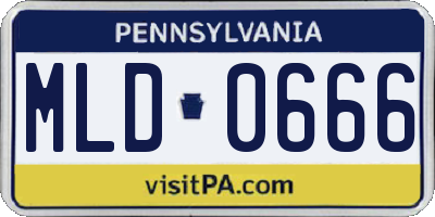 PA license plate MLD0666