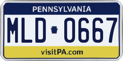 PA license plate MLD0667