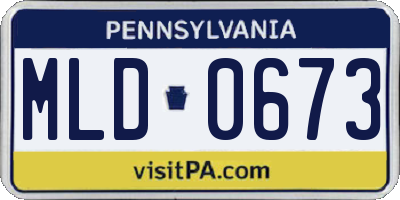 PA license plate MLD0673