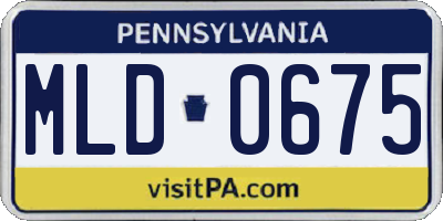 PA license plate MLD0675