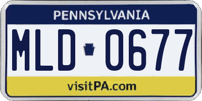 PA license plate MLD0677