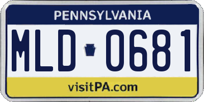 PA license plate MLD0681
