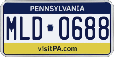PA license plate MLD0688